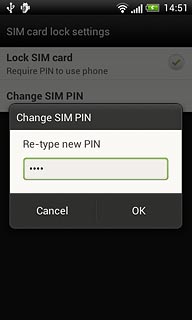 Key in the new PIN again and press OK.