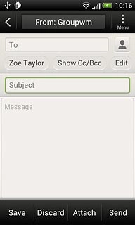 Press Subject.Key in a subject for the email message.