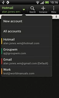 Press the required email account.