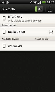 Press the required Bluetooth device.