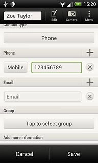 Press the field next to the phone number.