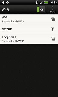A list of Wi-Fi networks within range is displayed.Press the required network.