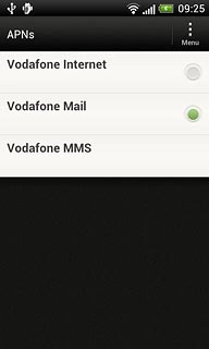 Press the field next to Vodafone Mail to fill in the field.