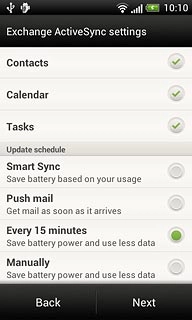 Press Next.Please note:Each time your phone connects to the server to synchronise, data charges will apply.