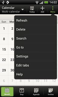 Press Settings.Follow the instructions on the display to select the required settings for the calendar.
