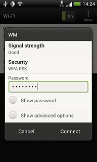 Follow the instructions on the display to select security settings, if required.Press Connect.