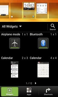To add a display shortcut:Press Widgets, Apps or Shortcuts.