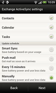 Press Manually or the required setting.