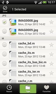 When the field next to the file is ticked (V), it's selected.