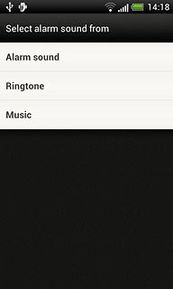 Press Alarm sound, Ringtone or Music.