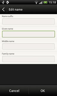 Press the field below Given name and key in the first name.