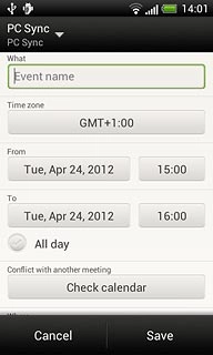 Press Event name and key in a subject for the appointment.Follow the instructions on the display to key in more information, such as date, location, duration and reminder.
