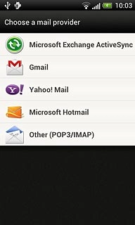 Press Microsoft Exchange ActiveSync.