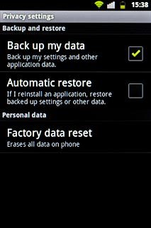 Press Factory data reset.