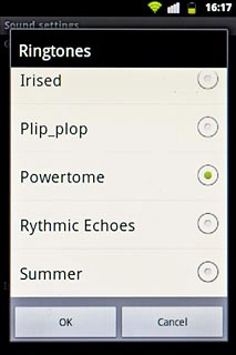 Press the different ring tones to listen to them.