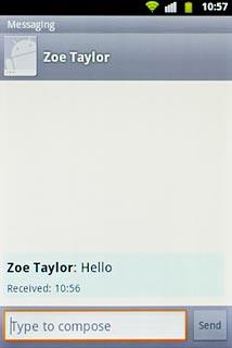 Press and hold the required text message until a pop-up menu is displayed.