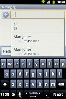Press the required contact.