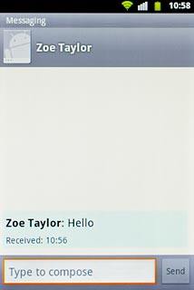 Press and hold the required text message until a pop-up menu is displayed.