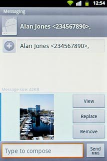 Press Type to compose.Write the text for your picture message.