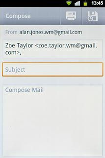 Press Subject.Key in a subject for the email message.