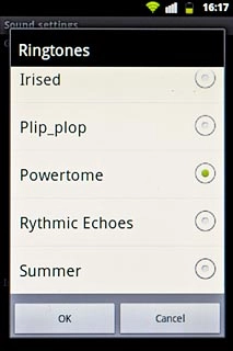 Once you've found a ring tone you like, press OK.