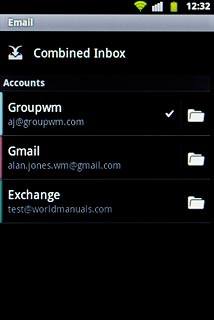Press and hold the required email account until a pop-up menu is displayed.