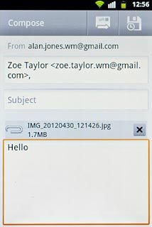Write subject and text for your email message.Press the send icon.