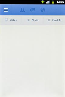 Press the menu icon (in the top left corner corner of the display).Follow the steps below to use Facebook.