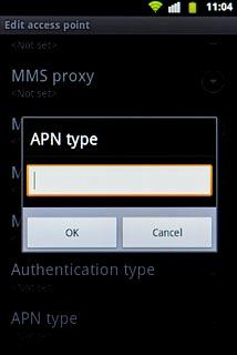 Key in default and press OK.