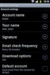 Press Email check frequency.