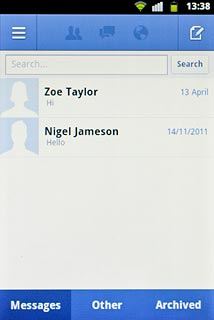 Press the new message icon.Key in the first letters of the required contact.Matching contacts are displayed.