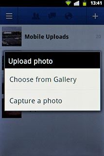 To upload a saved picture:Press Choose from Gallery.