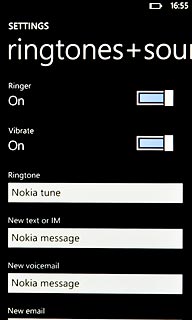 Press the field below Ringtone.
