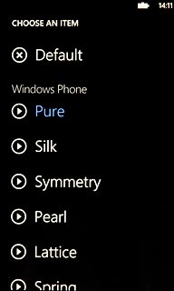 Press the playback icon next to the different ring tones to hear them.