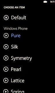 Once you've found a ring tone you like, press the required ring tone.