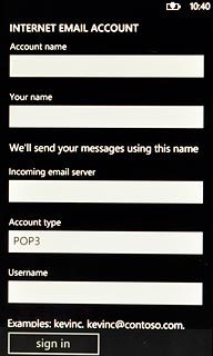 Press the field below Username and key in the username for your email account.