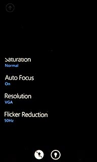 Press the video light icon.