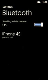 Your phone searches for devices and after a moment, a list of Bluetooth devices within range is displayed.Press the required Bluetooth device.