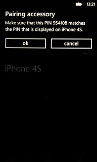 Check that the same access code is displayed on both devices and press ok.