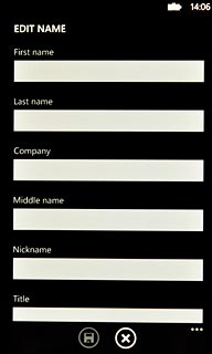 Press the field below First name and key in the required first name.