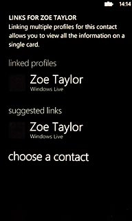 If no contacts are suggested:Press choose a contact.