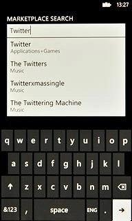 Key in Twitter and press arrow right.