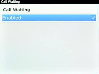 The current setting is displayed.Scroll to Enabled and press the Navigation key to turn call waiting on or off.