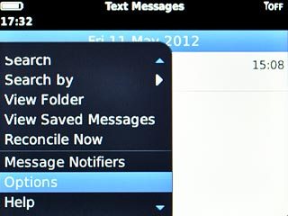Scroll to Options and press the Navigation key.