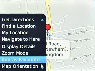 Scroll to Add as Favourite and press the Navigation key.