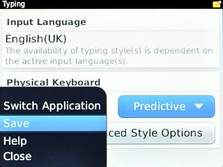 Scroll to Save and press the Navigation key.