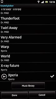 Once you've found a ring tone you like, press Done.