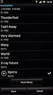 Press the different ring tones to listen to them.