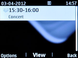 Highlight the required appointment and press the Navigation key to view the appointment details.