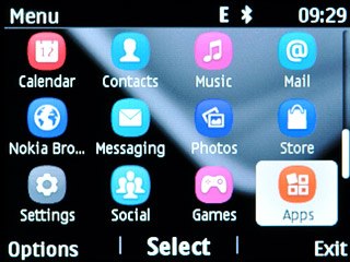 Scroll to Apps and press the Navigation key.